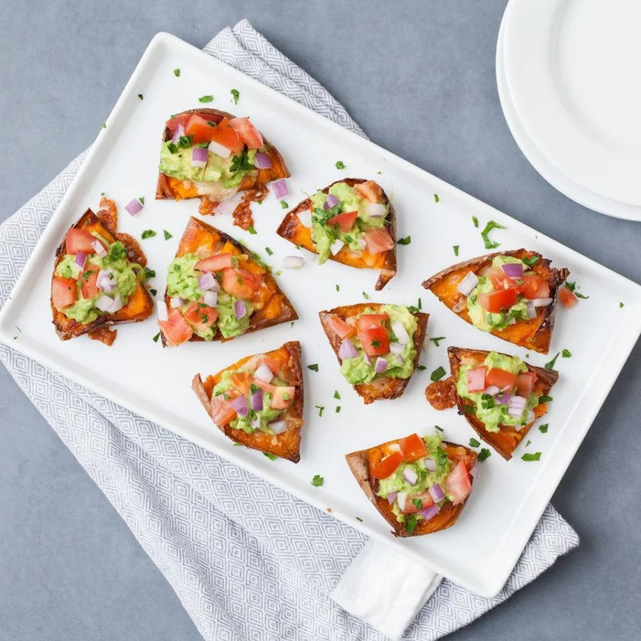 Sweet Potato Skins with Guacamole. Ready for the game!